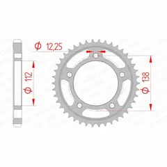 AFAM Standard Stahlritzel hinten 10508 - 530 für Honda CB1100, CB1100X-11, CB1300 10508-43