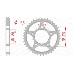 AFAM Standard Stahlritzel hinten 10605 - 530 für Honda CB1000F, CB1100, CB750 10605-43