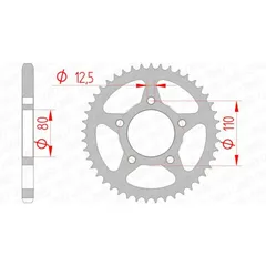AFAM Standard Stahlritzel hinten 10608 - 525 für Honda CB500, CB500S, CB750 10608-45
