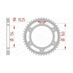 AFAM Standard Stahlritzel hinten 10617 - 525 für Honda CBR1000RR, CBR1000RR-R, CBR600F 10617-46