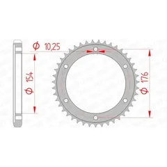 AFAM Standard Stahlritzel hinten 10619 - 530 für Honda VFR800, VFR800XCROSSRUNNER