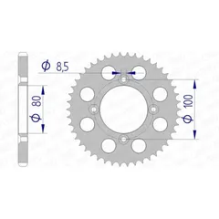 AFAM Ultraleichtes Aluminiumritzel hinten 11110 - 428 für Honda CRF100F, XR100