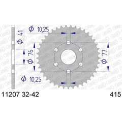 AFAM Ultraleichtes Aluminiumritzel hinten 11207 - 415 11207-38