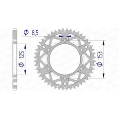 AFAM Ultraleichtes Aluminiumritzel hinten 11212 - 520 für Honda CR125R, CR250R, CR500R HM CRE125, CRE125SM, CRE250 11212+51