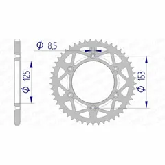 AFAM Ultraleichtes Aluminiumritzel hinten 11212 - 520 für Honda CR125R, CR250R, CR500R HM CRE125, CRE125SM, CRE250 11212N-47