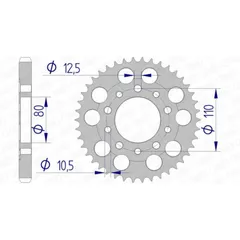 AFAM Ultraleichtes Aluminiumritzel hinten 11605 - 530