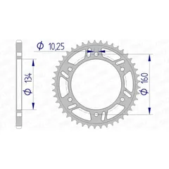 AFAM Aluminium Ultra-Light Rear Sprocket 11618 - 520 for Honda CBR1000RR, CBR600F, CBR600RR 11618-42