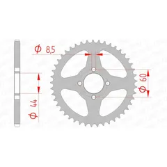 AFAM Standard Stahlritzel hinten 12100 - 420 für Yamaha CHAPPY50, DT50, DT50R MBK X-LIMIT 12100-38