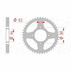 AFAM Standard Stahlritzel hinten 12200 - 428 für Yamaha CRYPTON135, YBR125 SYM XS125K4T 12200-43