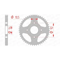AFAM Standard Stahlritzel hinten 12202 - 428 für Yamaha RD125, SR125, TZR125 12202-49