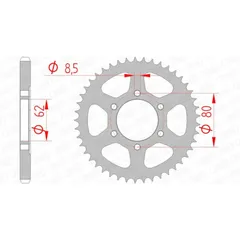 AFAM Standard Stahlritzel hinten 12203 - 428 für Yamaha DT125, TW200