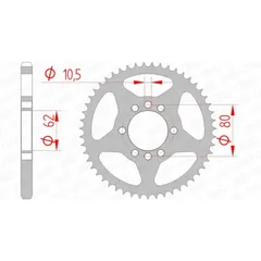 AFAM Standard Stahlritzel hinten 12204 - 428 für Yamaha DT125, SR125, XTZ125