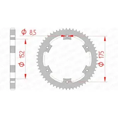 AFAM Standard Stahlritzel hinten 12207 - 428 für Yamaha DT125, TDR125, WR125 12207-57