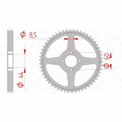 AFAM Standard Stahlritzel hinten 12222 - 428 für Yamaha TT-R125 12222-54