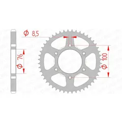 AFAM Standard Stahlritzel hinten 12227 - 428 für Yamaha MT-125, YZF-R125