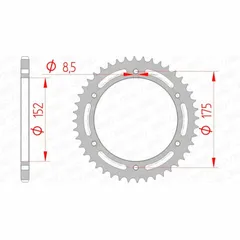 AFAM Standard Stahlritzel hinten 12301 - 520 für Yamaha DT200, TT-R250