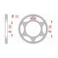 AFAM Standard Stahlritzel hinten 12313 - 428 für Yamaha TDR125, TZR125 12313-55