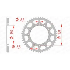 AFAM Standard Stahlritzel hinten 12323 - 520 für Honda CB250, NX250, XL250R Yamaha TT-R125, TT-R230, WR125 12323-48