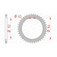 AFAM Standard Stahlritzel hinten 12502 - 520 für Yamaha, Derbi, Triton 12502-42