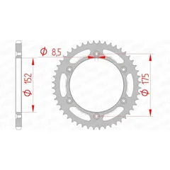 AFAM Standard Stahlritzel hinten 12508 - 520 für Yamaha TT350, TT600, WR125 12508-48