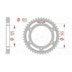 AFAM Standard Stahlritzel hinten 12601 - 530 für Yamaha FZ750, FZR500, FZR600GENESIS 12601-43