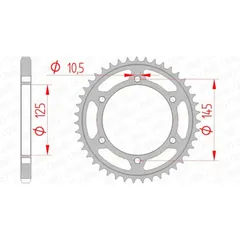 AFAM Standard Stahlritzel hinten 12603 - 525 für Yamaha TDM850 12603-43