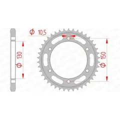 AFAM Standard Stahlritzel hinten 12606 - 525 für Yamaha FZ8N, FZ8S, TDM900 12606-42