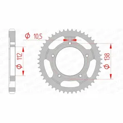 AFAM Standard Stahlritzel hinten 12607 - 530 für Yamaha YZF-R6