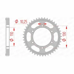 AFAM Standard Stahlritzel hinten 12813 - 530 für Yamaha FZ1N, FZ1S, FZ6600 Suzuki GSX-R1000 12813-45