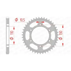 AFAM Standard Stahlritzel hinten 12815 - 525 für Yamaha MT-07, MT-09, MT-10 Suzuki GSX-R1000, GSX-R600, GSX-R750 12815-43