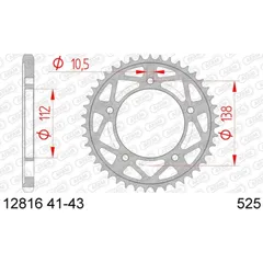 AFAM Standard Stahlritzel hinten 12816 - 525 für Yamaha YZF-R1 12816-42
