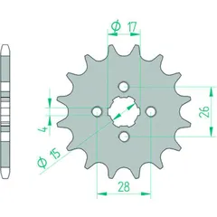 AFAM Standard Stahlritzel vorne 20104 - 420 für Honda MBX50, MT50, NSR50 20104-16