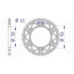 AFAM Ultraleichtes selbstreinigendes Aluminiumritzel hinten 13323 - 520 für Yamaha TT-R125, TT-R230, WR125 Fantic XE125, XX125 13323+48