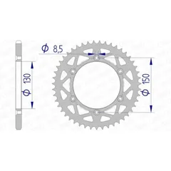 AFAM Aluminiumritzel hinten 13323 - 520 für Yamaha TT-R125, TT-R230, WR125 Fantic XE125, XX125 13323N-49