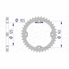 AFAM Aluminiumritzel hinten 13407 - 520 für Yamaha YFZ450, YFZ450R 13407-40