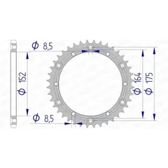 AFAM Aluminiumritzel hinten 13500 - 520 für Yamaha IT175, IT200, TT600 13500-42