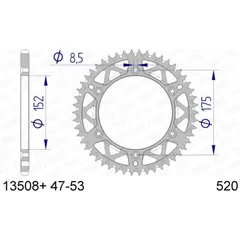 AFAM Ultraleichtes selbstreinigendes Aluminiumritzel hinten 13508 - 520 für Yamaha IT175, IT250, WR125