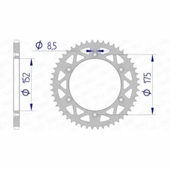 AFAM Aluminiumritzel hinten 13508 - 520 für Yamaha IT175, IT250, TT350