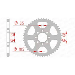 AFAM Standard Stahlritzel hinten 14100 - 420 für Suzuki DR-Z110, GT50, RM50 Kawasaki KLX110 14100-46