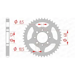 AFAM Standard Stahlritzel hinten 14101 - 428 für Suzuki DS80, GT80, JR80 14101-46
