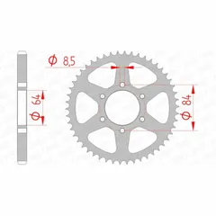 AFAM Standard Stahlritzel hinten 14200 - 428 für Suzuki DF125, DR125, TS125 14200-47