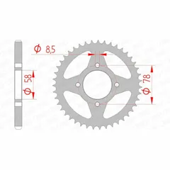 AFAM Standard Stahlritzel hinten 14201 - 428 für Suzuki GN125, GP125, GS125 Hyosung 125KARIONRT, GA125CRUISE, GF125 14201-48