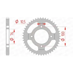 AFAM Standard Stahlritzel hinten 14208 - 428 für Suzuki RG125