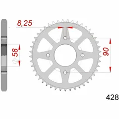 AFAM Standard Stahlritzel hinten 14212 - 428 für Suzuki GSX-R125, GSX-S125