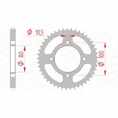 AFAM Standard Stahlritzel hinten 14213 - 428 für Suzuki GZ125MARAUDER