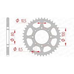 AFAM Standard Stahlritzel hinten 14312 - 520 für Suzuki GN250, GT250, GZ250MARAUDER