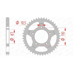 AFAM Standard Stahlritzel hinten 14404 - 525 für Suzuki GSF400BANDIT, GSF650BANDIT, GSX400 14404-47