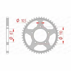 AFAM Standard Stahlritzel hinten 14405 - 520 für Suzuki DL650V-STROM, GS500, GSX250 14405-46