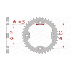 AFAM Standard Stahlritzel hinten 14412 - 520 für Suzuki LT-R450QUADRACER, LT-Z400QUADSPORT 14412-40