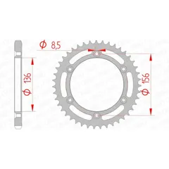 AFAM Standard Stahlritzel hinten 14506 - 525 für Suzuki DR650, XF650